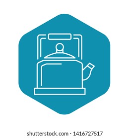 Old kettle icon. Outline old kettle vector icon for web design isolated on white background