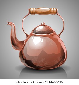 Old kettle, vector illustration