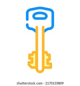 old key color icon vector. old key sign. isolated symbol illustration