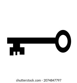 alte Schlüsselsymbol einzeln auf weißem Hintergrund, Vektordesign