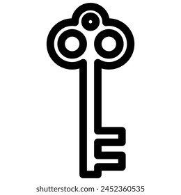 old key icon with outline style