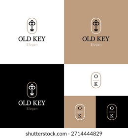 old key modern logo design vector