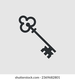 An old key. Monochrome vector icon