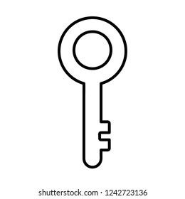 Old key outline icon. linear style sign for mobile concept and web design. Key simple line vector icon. Password symbol