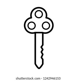 Old key outline icon. linear style sign for mobile concept and web design. Key simple line vector icon. Password symbol