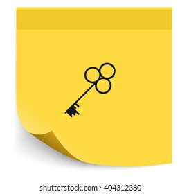 Old key silhouette. Flat icon.