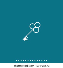 Old key silhouette. Flat icon.