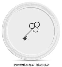 Old key silhouette. Flat icon.