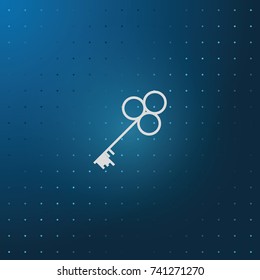 Old key silhouette. Flat icon.