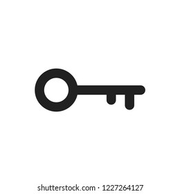 Old Key silhouette icon, Vector illustration
