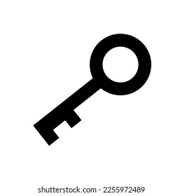 Icono de silueta de clave antigua. Vector.