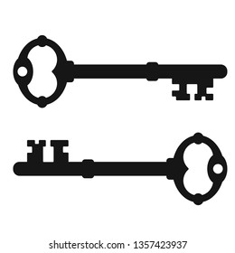Old key silhouette sample vector illustration