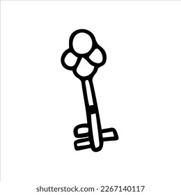 Der alte Schlüssel. Vektorgrafik von Hand gezeichnet. Vorlagendesign, Clipart, Logo, Symbol, Skizze.