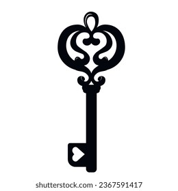 Una llave vieja. Ilustración vectorial. Aislado sobre un fondo blanco.
