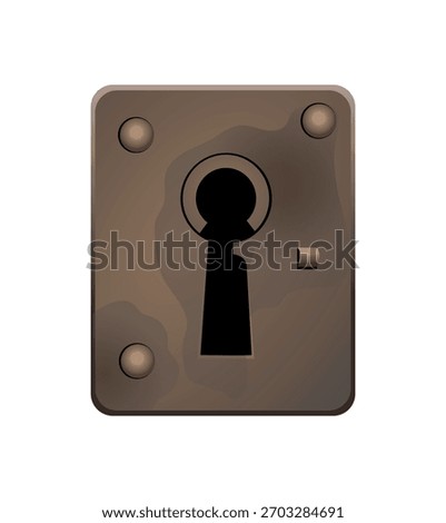 Old keyhole on a white background. Vector art illustration