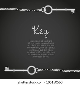 old keys with link chain black background with text