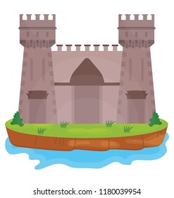 
Old kingdom castle on the island 
