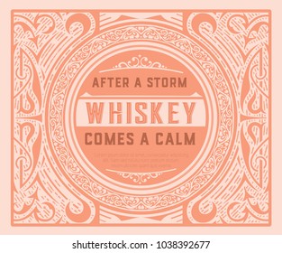 Diseño de etiquetas antiguas para la etiqueta Whiskey y Wine, banner de restaurante, etiqueta de cerveza.