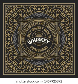 Old  label design for Whiskey and Wine label, Restaurant banner, Beer label.