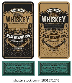 Old  label design for Whiskey and Wine label, Restaurant banner, Beer label. Vector illustration