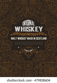 Diseño de etiquetas antiguas para la etiqueta Whiskey y Wine, banner de restaurante, etiqueta de cerveza. 