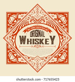 Old  label design for Whiskey and Wine label, Restaurant banner, Beer label.