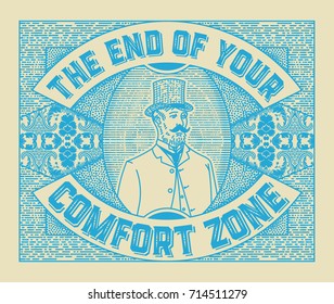 Old label with engraving