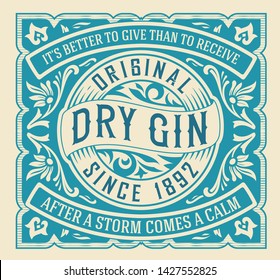 Old label with floral frame