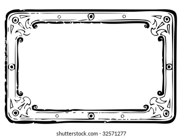 old label in grunge style - vector