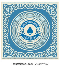 Old label with poker icon