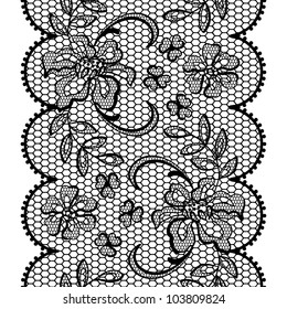 Old lace background, ornamental flowers. Vector texture.