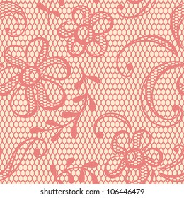 Old lace background, ornamental flowers. Vector texture.