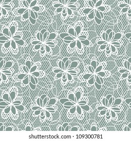 Old lace background, ornamental flowers. Vector texture.