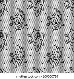 Old lace background, ornamental flowers. Vector texture.