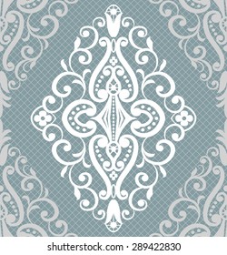 Old lace background, ornamental flowers. Vector texture.