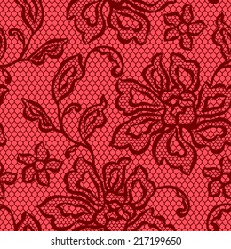 Old lace seamless pattern with ornamental flowers.