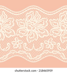 Old lace seamless pattern with ornamental flowers.