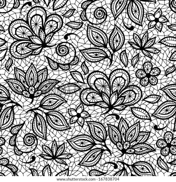 Old Lace Seamless Pattern Ornamental Flowers Stock Vector (Royalty Free ...