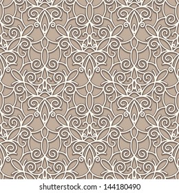 Old lace texture, seamless pattern, vintage vector background