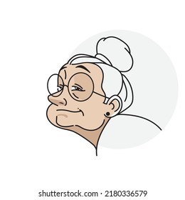 Old lady cartoon design vector for your doodle illustration