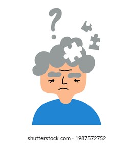 Old Lady Has Dementia Illustration On Stock Vector (Royalty Free ...