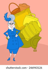 Old lady and her baggage