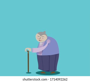 Old lady with her stick