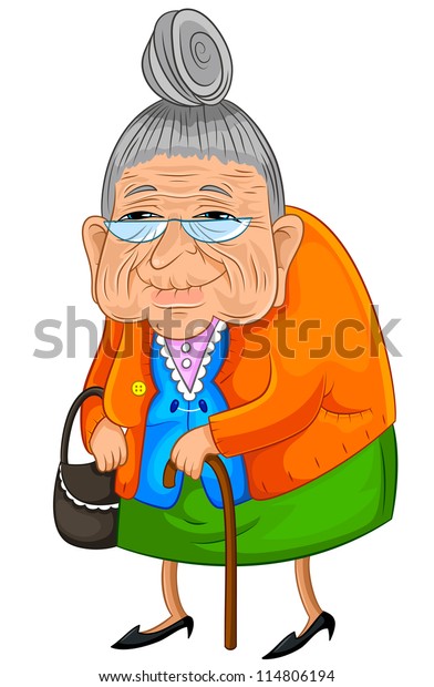 Old Lady Jpeg Version Available My Stock Vector (Royalty Free) 114806194