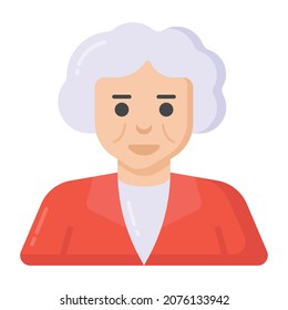 An old lady judge in flat style icon 