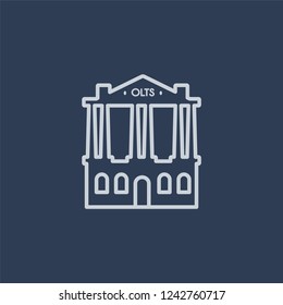 Old Lady of Threadneedle Street icon. Trendy flat vector line Old Lady of Threadneedle Street icon on dark blue background from Business  collection. 