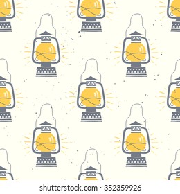 Old lamp. seamless pattern