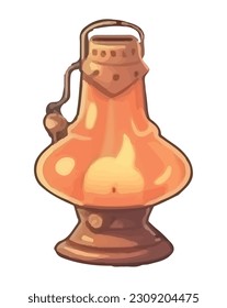 old lantern handle ornate icon isolated