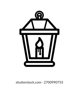 Luz de linterna vieja - icono de Vector de línea	