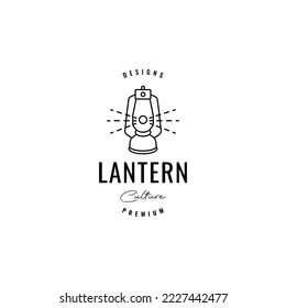old lantern line shine minimalist logo design vector